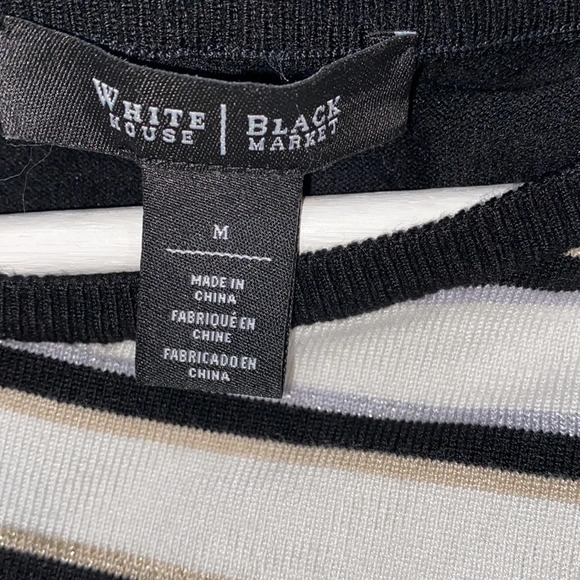 White House Black Market stripped asymmetrical sweater size medium - Picture 7 of 9